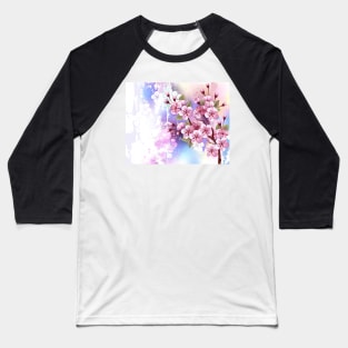 Pink Sakura on Painting Background Baseball T-Shirt